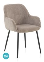 pack 4 sillones tapizados en tela de pana lavanda