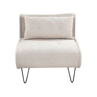sofa cama glamuroso 1 plaza individual con cojin de tela beige claro vestfold