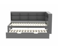 cama nido gircaet de madera maciza gris 90200 con puerto usb y multiples espacios de almacenaje
