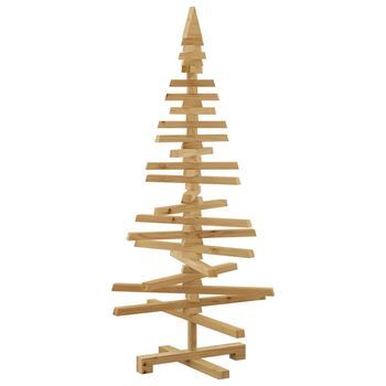 Árbol De Navidad De Madera Marrón 120 Cm Madera Maciza De Pino Vidaxl