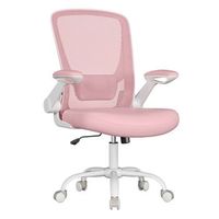 silla de oficina ergonomica con reposabrazos abatibles - rosa jalea