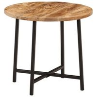 mesa de centro hierro y madera maciza de mango 45x45x40 cm vidaxl