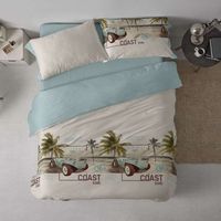 funda nordica 50 algodon diseno vintage playa agua marina 150 x 190200 cm - agua marina - burrito blanco