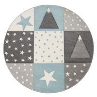 alfombra infantil kosmos azul 120 cm redondo