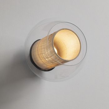 Aplique de pared bola rafia