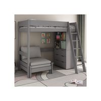 kids avenue estella high sleeper with chest cube and sofa bed