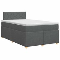 cama tapizada 200x120x88 cm tejido - gris