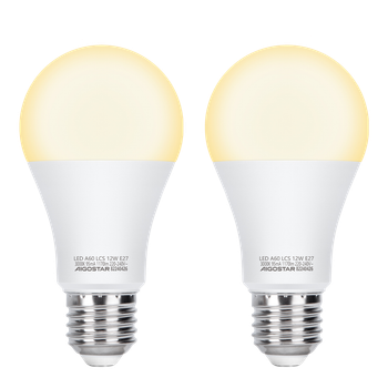 Aigostar Bombilla con Sensor de Movimiento, Bombilla LED E27 A60 12W Equivalente a 81W, Luz Cálido 3000K, 1170 Lm, Automatica Bombilla E27 Detector de Movimiento, No Regulable, 2 Unidades