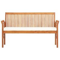 banco de jardin 3 plazas  banco de exterior  silla de jardin con cojin madera maciza acacia 150 cm