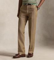 polo ralph lauren para hombre 710a13266006 pantalon de algodon y lino classic fit beige 3832 casual