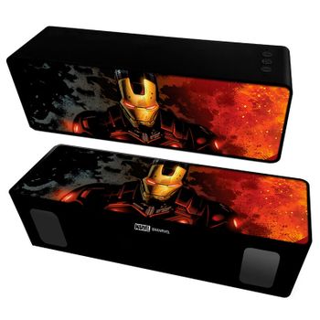 ERT GROUP Marvel Iron Man Altavoz Bluetooth Portátil de 10 W, Batería Recargable, Ranura para Tarjeta Micro SD y Flash USB, Adecuado para Teléfonos, Tabletas, Computadoras Portátiles y más