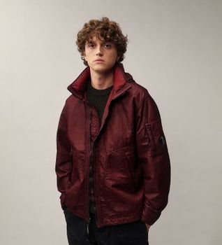 C.P. Company para hombre. 21CMOW183A110404G Chaqueta reversible de doble cara granate (L), Casual, Poliamida