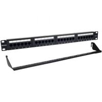 patch panel phasak pu 2424 24p cat6 utp 1u dual organizador rack 19 aluminio negro