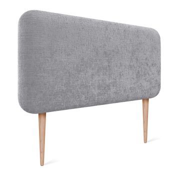 Dhome Cabecero Tapizado En Lana Liso Con Patas Redondeado Para Pared Acústicos Cabeceros Absorbentes Cabezal Cama Dormitorio (gris Claro, 90cm)