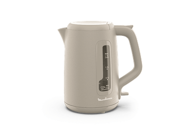 Hervidor de agua - Moulinex Morning BY2M0B, 2400 W, 1.7 L, Indicador nivel, Base Giratoria, Filtro Antical, Apagado Autom., Diseño Minimalista, Beige