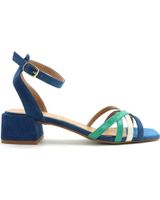 de merissell sandalia tiras 8569 azul - marfil - verde