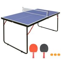 mesa de ping-pong - uso interior y exterior - mdf y metal - azul 13717x762x6858cm