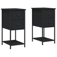 mesitas de noche 2 uds madera de ingenieria negro 32x42x70 cm vidaxl