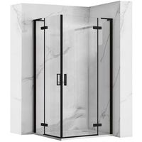 mampara de ducha rea hugo black 80x80