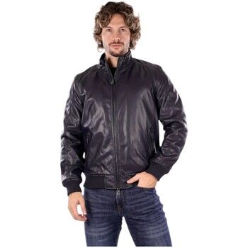 Markup Cazadora de cuero MK24005-AI26-BLUE para hombre