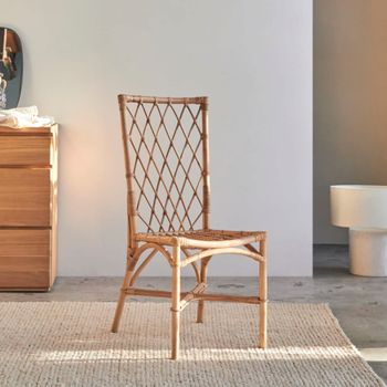 Silla en ratán zélie comedor claro natural balcón terraza