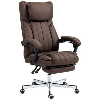 Vinsetto Silla de Masaje Silla de Oficina con 6 Puntos Ajustable Control Remoto Reposapiés y Reposacabezas Marrón Oscuro   Aosom España
