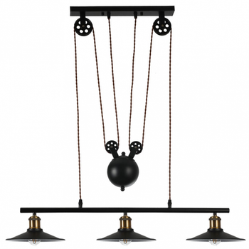 FABRILAMP Colgante Triguero 3xE27 Negro 88d