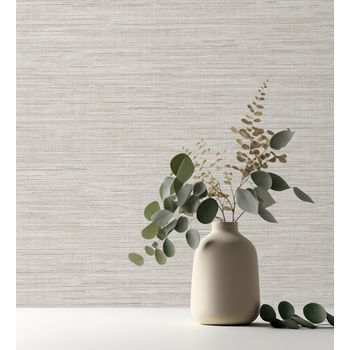 Papel Pintado Fibras Vegetales En Tonos Naturales Con Textura - Nora Texture 681951 De Gaulan - Rollo De 10 M X 0,52 M
