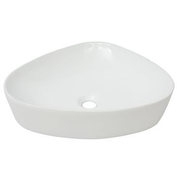 Lavabo De Baño Moderno | Lavabo Triangular De Cerámica Blanco 50,5x41x12 Cm