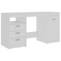 escritorio de madera contrachapada blanco 140x50x76 cm vidaxl
