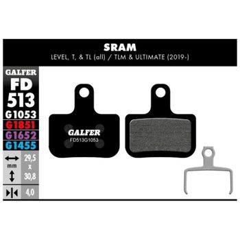 GALFER | Pastillas De Freno STANDARD Compatible Sram  FD513G1053  - Ventajas de los nuevos compuestos de GALFER BIKE: Ausencia de ruidos.Mejora del tacto, progresividad y potencia de