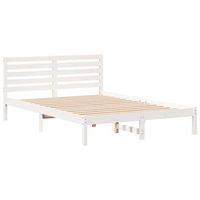estructura de cama 140 x 210 cm madera maciza de pino