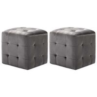 mesitas de noche 2 unidades terciopelo gris 30x30x30 cm vidaxl
