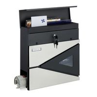 buzon con porta periodicos negro