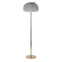 lampara de pie con plumas grises cm o 43x170