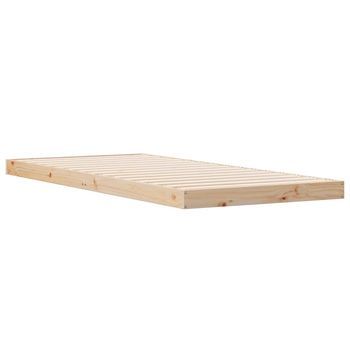 Estructura De Cama Natural 100 X 220 Cm Madera Maciza De Pino