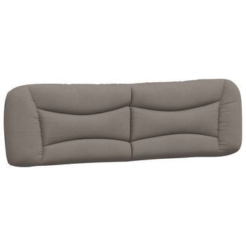 Cabecero De Cama | Panel De Cabecera | Decoración De Pared Acolchado Tela Gris Taupé 180 Cm