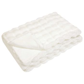 Manta Antideslizante De Sintética De Conejo Olite Blanco Vidaxl