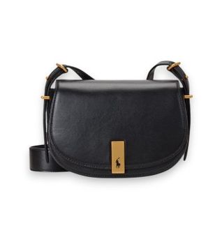 Polo Ralph Lauren para mujer. 428891391001 Bolso de piel Saddle negro (OSFA), Casual