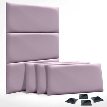 Dhome Juego De 6 Paneles Tapizados De Lino Pack Autoadhesivos Para Pared Acústicos Absorbentes Protección Impactos Cabeceros Decoración (lila, 60x50cm