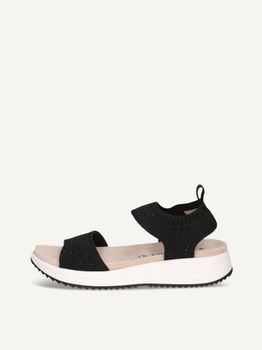CAPRICE Sandal, black, made of Textiles without heel, Size 36