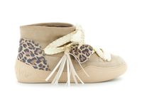 zapatillas altas de ante con detalles de estampado animal beige maculato 36