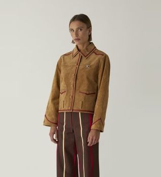 LAAGAM para mujer. M0533 Cazadora Aveline de ante marrón (S), Casual