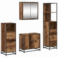 juego de muebles de bano 4 uds madera vieja vidaxl