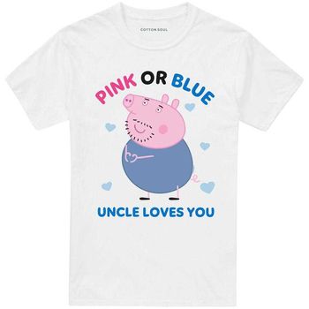 Dessins Animés Camiseta Pink Or Blue Uncle Pig Loves You para mujer