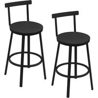 juego de 2 taburetes barmetal  mdf de clase e1taburetes altos cocina con respaldo bajo y reposapies 515 x 515 x 89 cmnegrowoltu