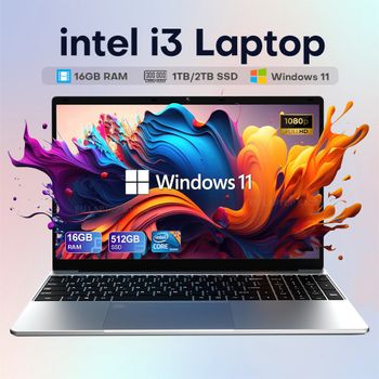 Computadora portátil Xiaman de 15.6 pulgadas con Intel Core i3, Windows 11, 16 GB de RAM, SSD de 1 TB/2 TB, portátil con retroiluminación para oficina y estudio.