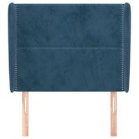 cabecero cama mueble de dormitorio con orejas de terciopelo oscuro 103 x 23 x 118128 cm azul m020003683