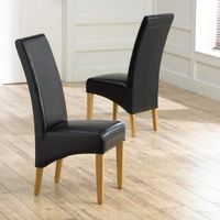 cannes black bonded leather dining chairs