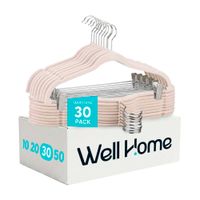 set de 30 perchas de terciopelo con clips
